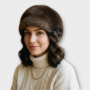 O’Brien & Sons Vintage Fur Beret Hat in Brown Fur Women’s Size OS
